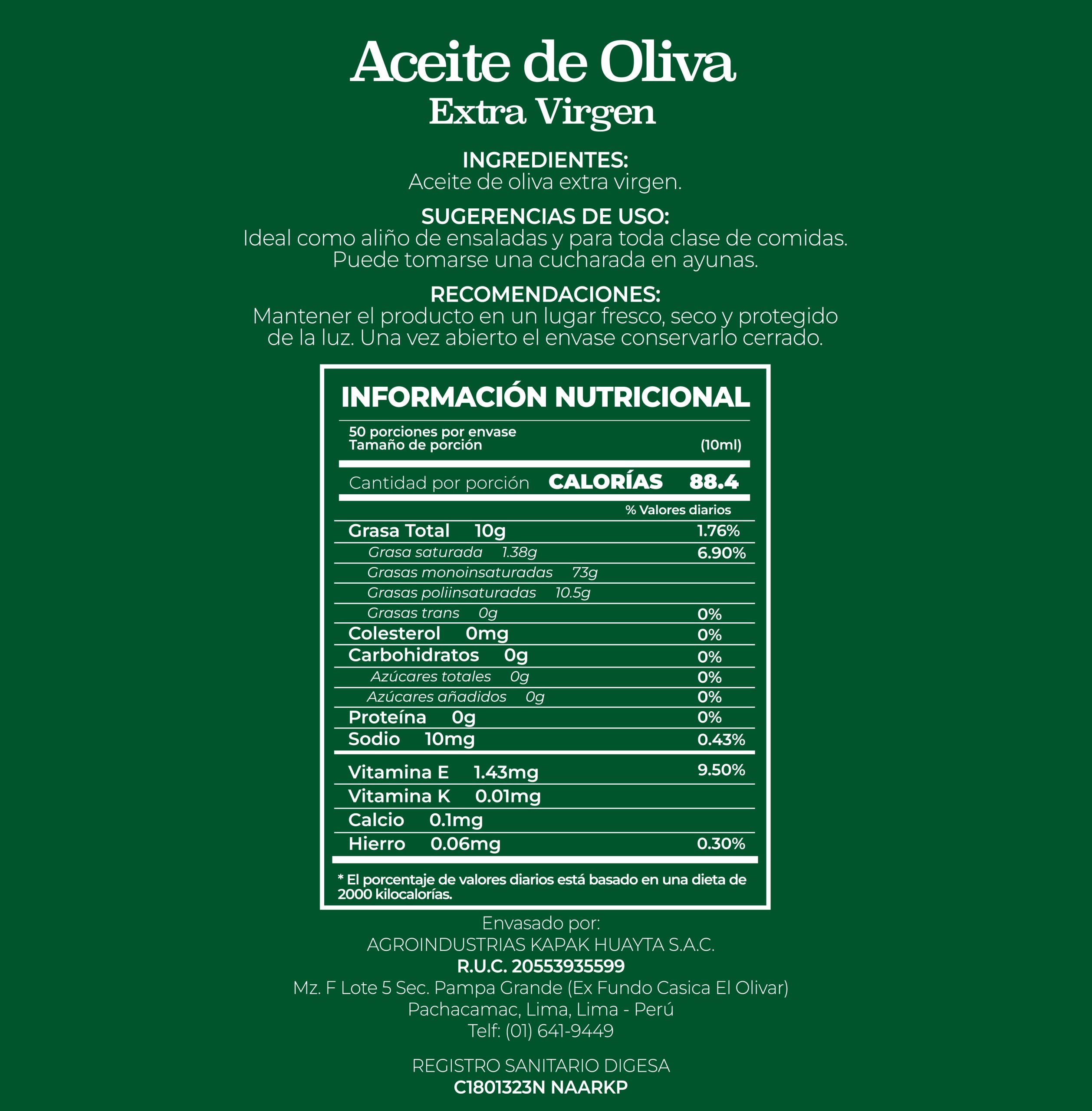 ACEITE DE OLIVA EXTRA VIRGEN 500 ML