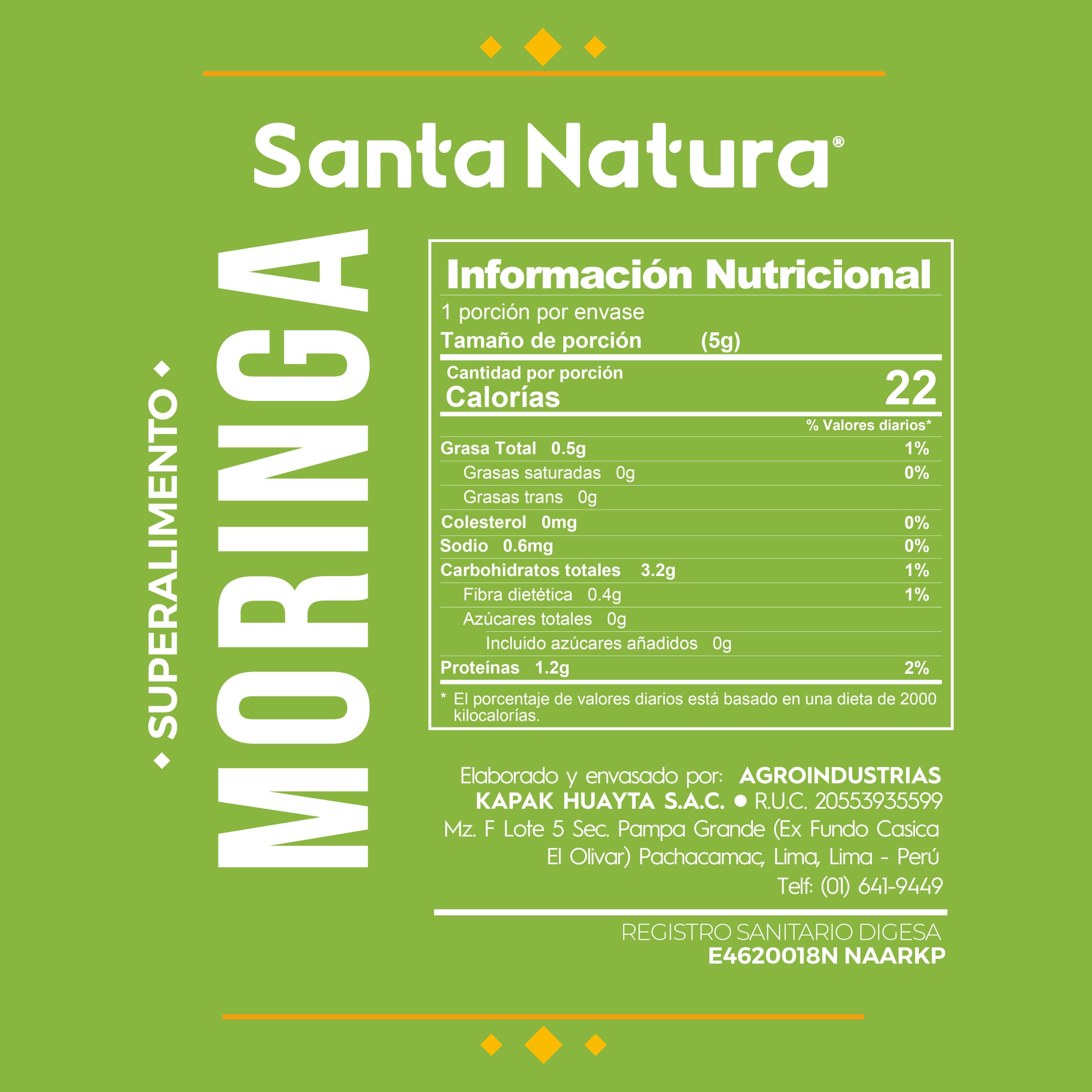 MORINGA CON PROTEÍNAS VEGETALES 75 GR